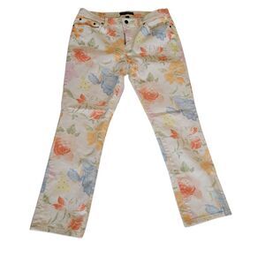 Lauren Ralph Lauren Jeans Size 12 Multicolor Floral Modern Straight Ankle Pants